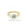 Solitärring Verlobungsring mit großem Zirkonia in 4er Krappe echt Gold 585 Glanz Ringweite 56