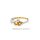 Verlobungsring zweifarbig bicolor Blüte mit Zirkonia echt Gold 585 Glanz Ringweite 57