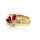 Damenring mit 3x Rubin und Diamanten echt Gold 585 Glanz Ringweite 54