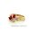 Damenring mit 3x Rubin und Diamanten echt Gold 585 Glanz Ringweite 54