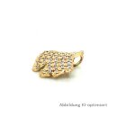 Gleiter Anhänger Ginkgo mit Zirkonia echt Gold 333 Glanz 13mm