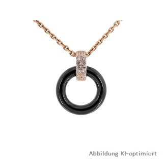 Anhänger Ring echt Silber 925 rosévergoldet mit Zirkonia und Achat OHNE Kette 15x12mm