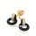 Ohrstecker Ring echt Silber vergoldet mit Zirkonia und Achat schwarz 12x9mm