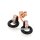 Ohrstecker Ring echt Silber rosévergoldet mit Zirkonia und Achat schwarz 12x9mm