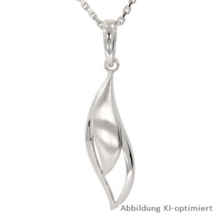 Anhänger geschwungen echt Silber matt/Glanz 34x8mm OHNE Kette