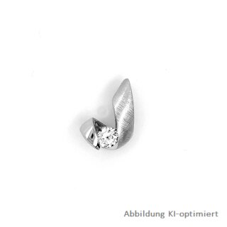 Gleiter Anhänger Kringel mit Zirkonia echt Silber 925 matt/Glanz 15x8mm