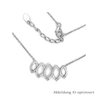 Halskette Collier filigran mit Zirkonia echt Silber 925 matt/Glanz 42+3cm