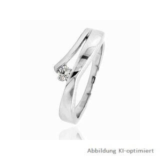 Damenring Verlobungsring 6mm mit Zirkonia Silber 925 Glanz