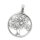Anhänger Lebensbaum rund mit Zirkonia echt Silber 925 Glanz 28x20mm