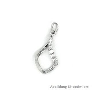 Anhänger verdreht mit Zirkonia echt Silber 925 Glanz 25x11mm