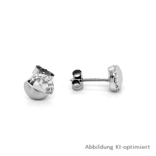 Ohrstecker filigran mit Zirkonia echt Silber 925 matt/Glanz 6x7mm