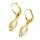 Ohrpendel Ohrhänger bicolor gelb/weiß mit Zirkonia echt Gold 333 Glanz 29x7mm