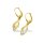 Ohrpendel Ohrhänger bicolor gelb/weiß mit Zirkonia echt Gold 333 Glanz 29x7mm
