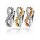 Zweifarbige Creolen Infinity oval verschiedene Farben mit Zirkonia echt Silber Glanz 18x14x6,5