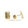 Rechteckige Ohrstecker mit Zirkonia echt Gold 585 matt/Glanz 10x6mm