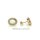 Ohrstecker oval  mit Opalith hell und Zirkonia echt Gold 585 Glanz 10x12mm