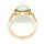 Damenring oval mit Opalith hell und Zirkonia echt Gold 585 Glanz
