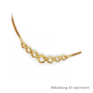 Collier Halskette mit Zirkonia echt Gold 333 Glanz Länge 44cm