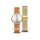 Bering Damenuhr Stahl Meshband IP goldfarben 3 ATM Saphirglas inkl. Wechselarmband Leder braun 15792-530