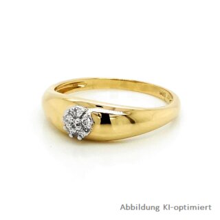 Damenring mit 6x Diamant echt Gold 585 Glanz Ringweite 58