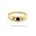 Damenring mit Safir und 2 Diamanten echt Gold 585 Glanz Ringweite 50