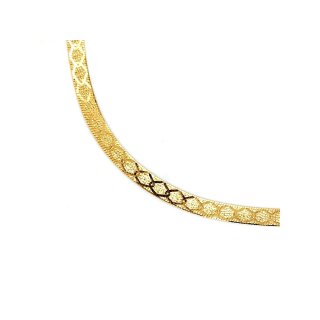 Fantasiecollier Halskette flach gemustert echt Gold 333 Länge 50cm