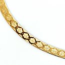 Fantasiecollier Halskette flach gemustert echt Gold 333 Länge 50cm