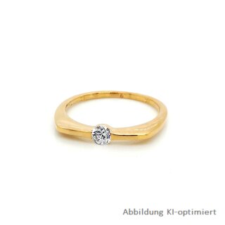 Schmaler Damenring Solitärring mit Zirkonia echt Gold 333 Glanz Ringweite 55