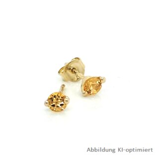 Ohrstecker mit Citrin echt Gold 333 Glanz 4x5mm