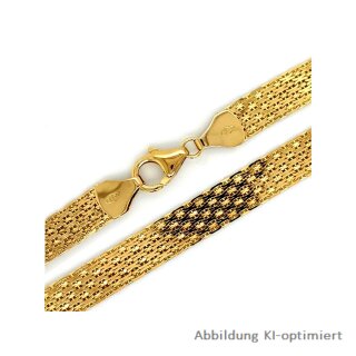 Strickcollier flach 6mm echt Gold 333 Glanz Länge 45cm