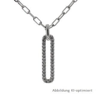 Halskette mit Anhänger echt Silbe r925 mit Zirkonia Länge 42+3cm