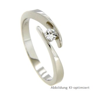 Damenring mit Zirkonia echt Silber 925 Glanz