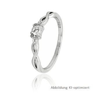 Damenring geflochten mit Zirkonia echt Silber 925 Glanz