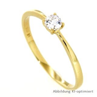 Antragsring Verlobungsring Solitärring mit Zirkonia echt Gold 333