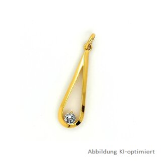 Anhänger Tropfen mit Zirkonia echt Gold 333 Glanz 31x7mm
