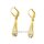 Ohrhänger Ohrgehänge Tropfen mit Zirkonia echt Gold 333 Glanz 35x6mm