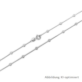 Ankerkette Halskette mit Kugeln echt Silber 925 Glanz Länge 45cm