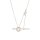 Halskette Collier mit Ring und Zirkonia echt Silber 925 bicolor rot/weiß Länge 42+3cm