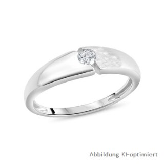 Silberring mit Zirkonia echt Silber 925 matt/Glanz