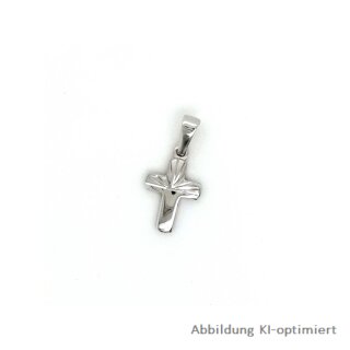 Kleiner Anhänger Kreuz echt Silber 925 matt/poliert diamantiert 19x9mm