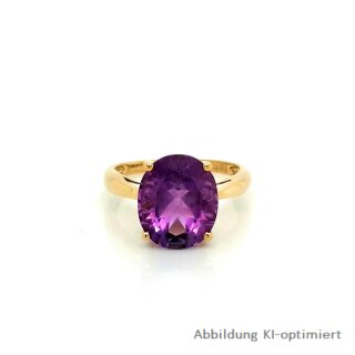 Damenring mit Amethyst echt Gold 333 Glanz Ringweite 54