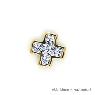 Gleiter Anhänger Kreuz mit Zirkona echt Gold 333 Glanz 15,8mm