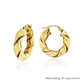 Bügelcreolen gedreht echt Gold 333 Glanz 19x4,6mm