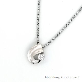 Anhänger mit Zirkonia echt Silber 925 matt/Glanz inkl. Kette 42cm