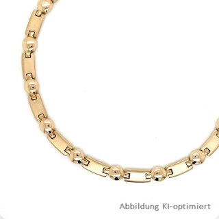Massives Collier 7mm echt Gold 585 matt/Glanz Länge 44,5cm