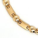 Massives Collier 7mm echt Gold 585 matt/Glanz Länge 44,5cm