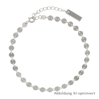 Armband mit Plättchen echt Silber 925 Glanz 17+5cm
