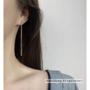 Ohrstecker Kette mit Zirkonia echt Silber 925 Glanz 65mm