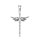 Kreuz Anhänger mit Engelsflügeln echt Silber 925 mit Zirkonia