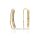 Schmale Ohrhaken gebogen echt Gold 585 14kt mit Zirkonia 23x2,6mm